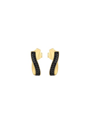 Detail View - Click To Enlarge - LC COLLECTION JEWELLERY - 18K Gold Black Diamond Earrings