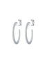 LC COLLECTION JEWELLERY 14K White Gold Diamond Hoop Earrings