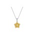 LC COLLECTION JEWELLERY 18K White Yellow Gold White Natural Yellow Diamond Pendant Necklace