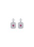 Detail View - Click To Enlarge - LC COLLECTION JEWELLERY - 18K White Gold Diamond Ruby Drop Earrings