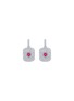 LC COLLECTION JEWELLERY 18K White Gold Diamond Ruby Drop Earrings