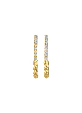 Detail View - Click To Enlarge - LC COLLECTION JEWELLERY - 18K Gold Diamond Hoop Earrings