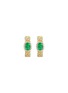 Detail View - Click To Enlarge - LC COLLECTION JEWELLERY - 18K Gold Diamond Emerald Hoop Earrings