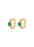 LC COLLECTION JEWELLERY 18K Gold Diamond Emerald Hoop Earrings