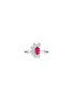 LC COLLECTION JEWELLERY 18K White Gold Diamond Ruby Ring — Size US 7