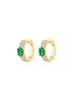 LC COLLECTION JEWELLERY 18K Gold Diamond Emerald Hoop Earrings
