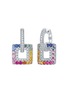 Detail View - Click To Enlarge - LC COLLECTION JEWELLERY - 18K White Gold Diamond Multi Sapphire Ruby Earrings