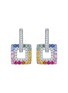 LC COLLECTION JEWELLERY 18K White Gold Diamond Multi Sapphire Ruby Earrings