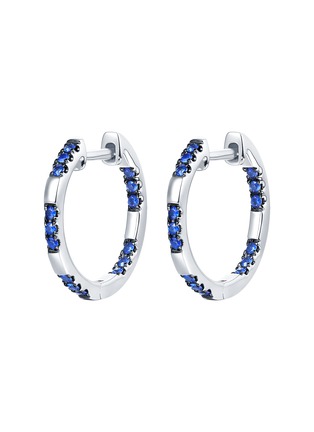 Detail View - Click To Enlarge - LC COLLECTION JEWELLERY - 18K White Gold Blue Sapphire Earrings