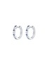 Detail View - Click To Enlarge - LC COLLECTION JEWELLERY - 18K White Gold Diamond Blue Sapphire Earrings