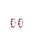 Detail View - Click To Enlarge - LC COLLECTION JEWELLERY - 18K White Gold Diamond Ruby Earrings