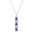 LC COLLECTION JEWELLERY 18K White Gold Diamond Blue Sapphire Pendant Necklace