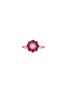 LC COLLECTION JEWELLERY 18K Rose Gold Diamond Ruby Ring — US 7