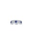 LC COLLECTION JEWELLERY 18K White Gold Diamond Blue Sapphire Ring — US 7