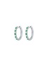 Detail View - Click To Enlarge - LC COLLECTION JEWELLERY - 18K White Gold Diamond Emerald Earrings