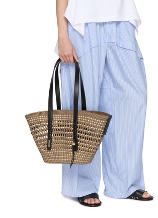 Figure View - Click To Enlarge - LOEWE x PAULA's IBIZA - Braid Palm Leather Basket Bag