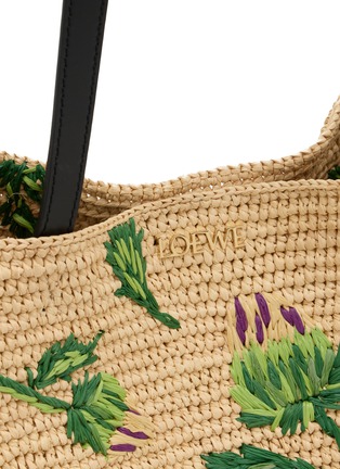 Detail View - Click To Enlarge - LOEWE x PAULA's IBIZA - Puzzle Fold Raffia Leather Tote Bag