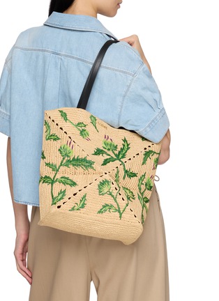 Figure View - Click To Enlarge - LOEWE x PAULA's IBIZA - Puzzle Fold Raffia Leather Tote Bag