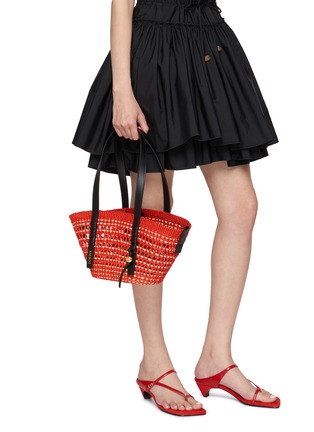 Figure View - Click To Enlarge - LOEWE x PAULA's IBIZA - Small Braid Palm Leather Basket Bag