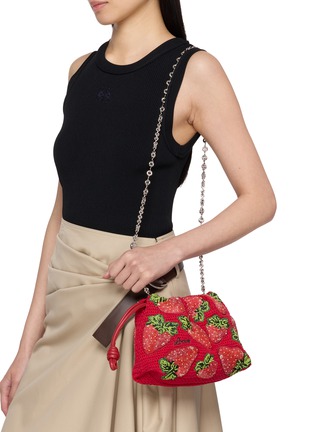 Figure View - Click To Enlarge - LOEWE x PAULA's IBIZA - Mini Flamenco Strawberry Bag