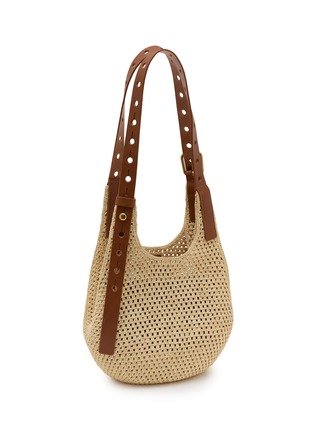 Detail View - Click To Enlarge - LOEWE - Small Punch Hole Raffia Hobo Bag