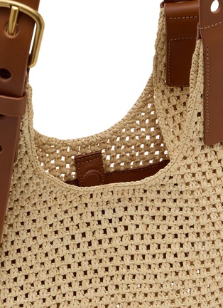 Detail View - Click To Enlarge - LOEWE - Small Punch Hole Raffia Hobo Bag