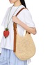 Figure View - Click To Enlarge - LOEWE - Small Punch Hole Raffia Hobo Bag