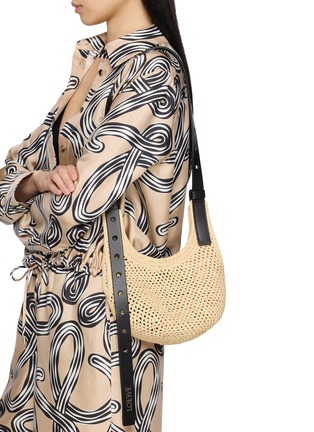 Figure View - Click To Enlarge - LOEWE - Mini Punch Hole Raffia Hobo Bag