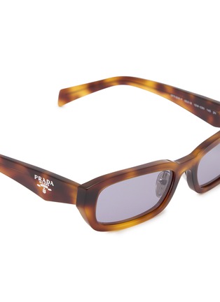 Detail View - Click To Enlarge - PRADA - Tortoise Acetate Rectangle Sunglasses