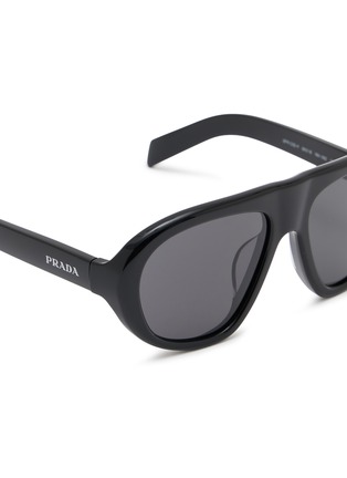 Detail View - Click To Enlarge - PRADA - Acetate Oval Sunglasses