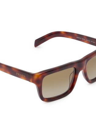 Detail View - Click To Enlarge - PRADA - Tortoise Acetate Rectangle Sunglasses