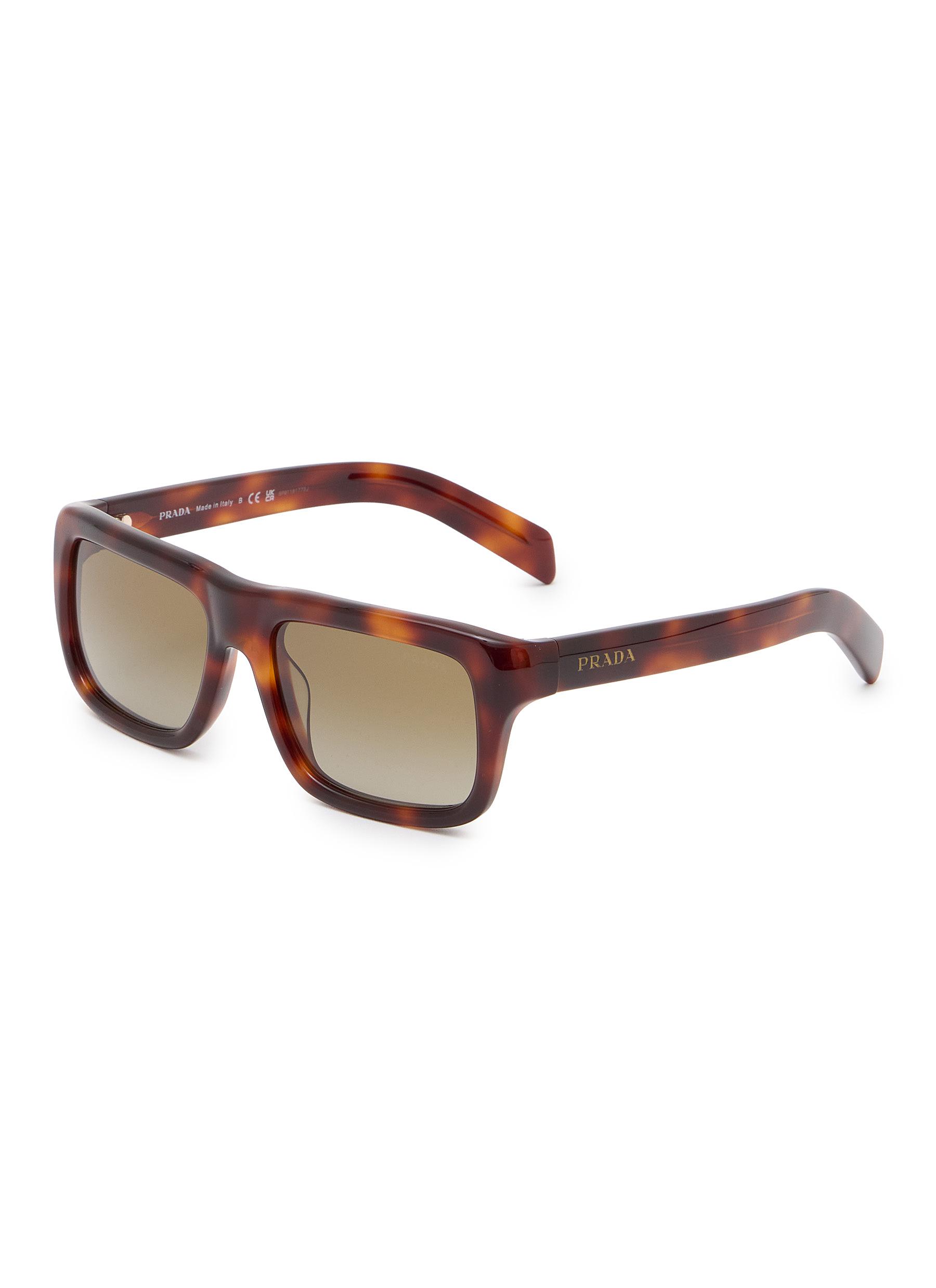 Prada Tortoise Rectangle Sunglasses Prada - PR 27ZSF (Low Bridge Fit) Sunglasses | Specs Collective main image 2