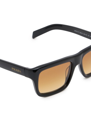 Detail View - Click To Enlarge - PRADA - Tortoise Acetate Rectangle Sunglasses