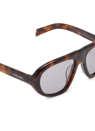 Detail View - Click To Enlarge - PRADA - Tortoise Acetate Oval Sunglasses
