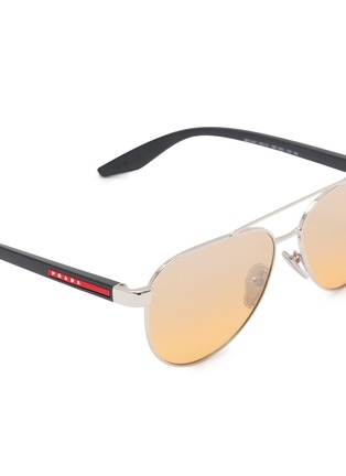 Detail View - Click To Enlarge - PRADA - Metal Oval Sunglasses