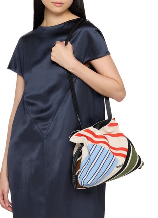 Front View - Click To Enlarge - LOEWE - Medium Flamenco Embroidered Canvas Clutch