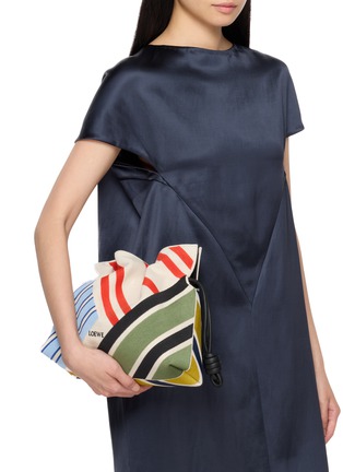 Figure View - Click To Enlarge - LOEWE - Medium Flamenco Embroidered Canvas Clutch