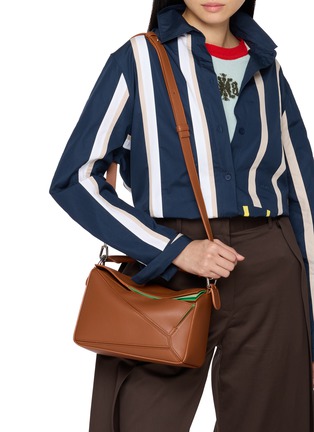 Figure View - Click To Enlarge - LOEWE - Small Puzzle Layers Leather Bag