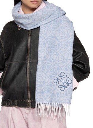 Figure View - Click To Enlarge - LOEWE - Anagram Fringed Scarf