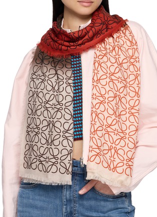 Figure View - Click To Enlarge - LOEWE - Anagram Fringed Scarf