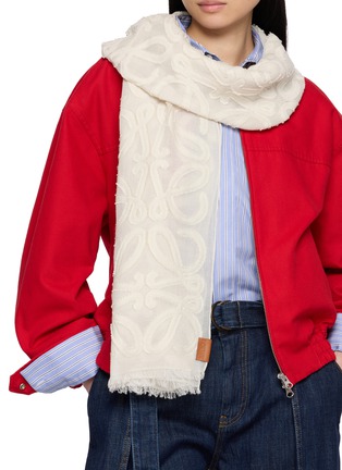Figure View - Click To Enlarge - LOEWE - Anagram Fringed Scarf