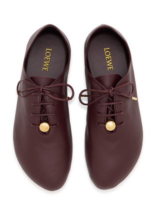 Detail View - Click To Enlarge - LOEWE - Coin-Charm Lace-Up Leather Flats
