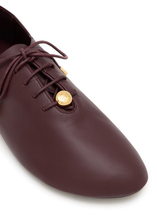 Detail View - Click To Enlarge - LOEWE - Coin-Charm Lace-Up Leather Flats