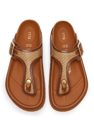Detail View - Click To Enlarge - BIRKENSTOCK 1774 - 1774 Gizeh Raffia Leather Thong Sandals