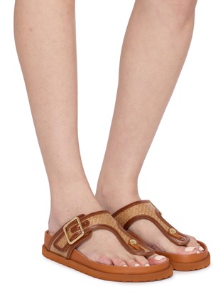 Figure View - Click To Enlarge - BIRKENSTOCK 1774 - 1774 Gizeh Raffia Leather Thong Sandals