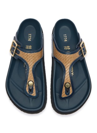 Detail View - Click To Enlarge - BIRKENSTOCK 1774 - 1774 Gizeh Raffia Leather Thong Sandals