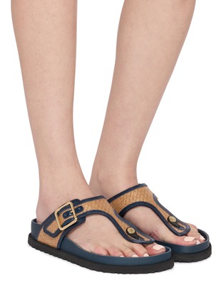 Figure View - Click To Enlarge - BIRKENSTOCK 1774 - 1774 Gizeh Raffia Leather Thong Sandals