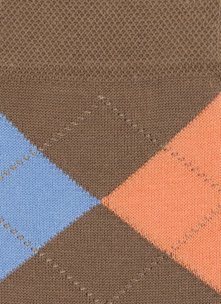 Detail View - Click To Enlarge - FALKE - Checked Mid-Calf Dress Socks