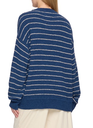 Back View - Click To Enlarge - THE ELDER STATESMAN - Thin Stripe Crew Neck Sweater