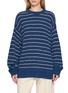 THE ELDER STATESMAN Thin Stripe Crew Neck Sweater